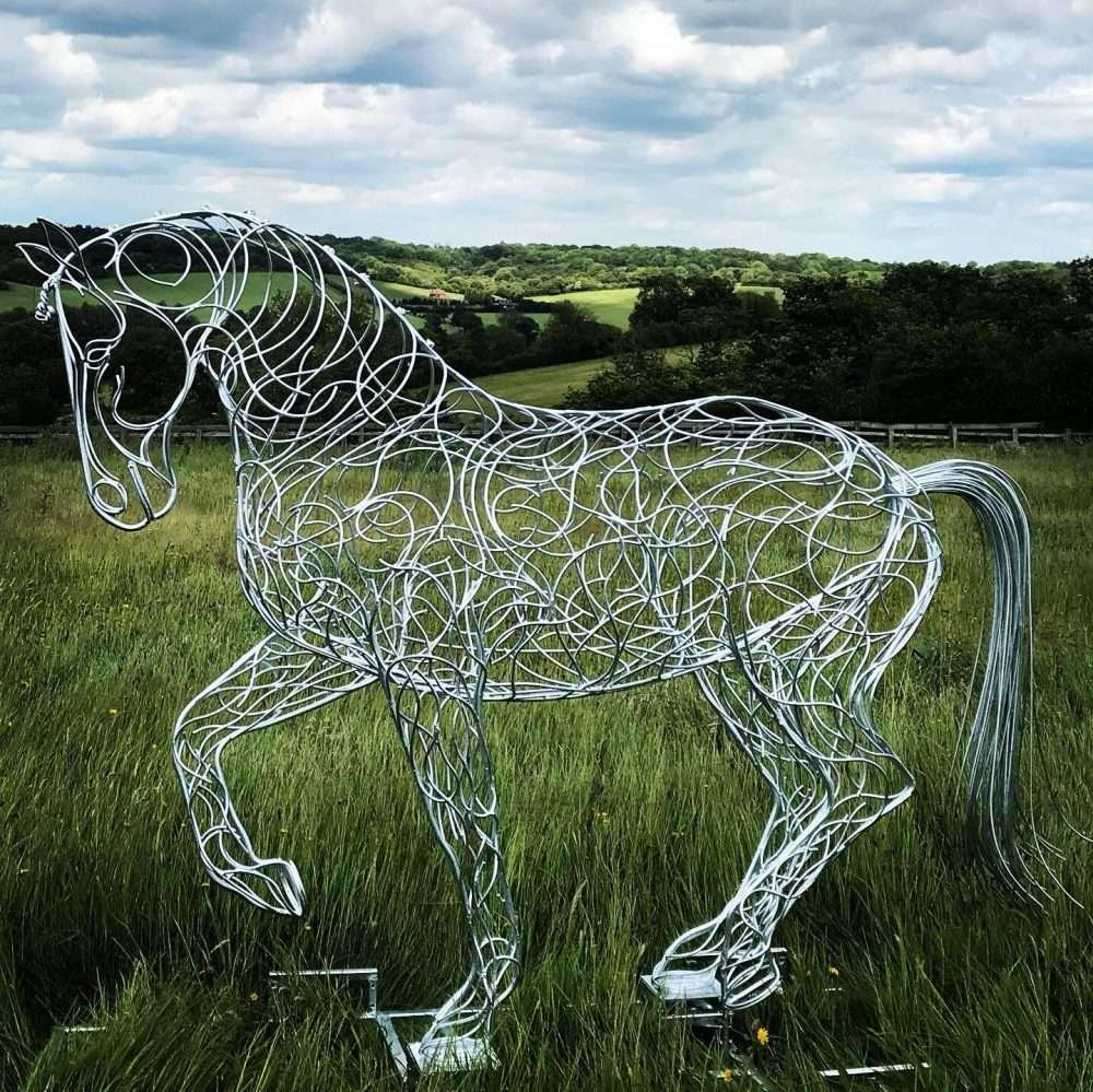 Horse Trotting Sculpture