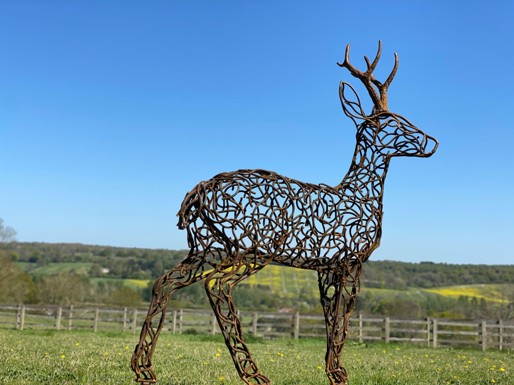 Stag Sculpture On A Sunny Day