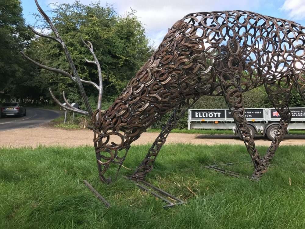 Upcycled Rustic Horseshoe Stag Sculpture