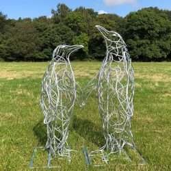 Silver Galvanised Penguins