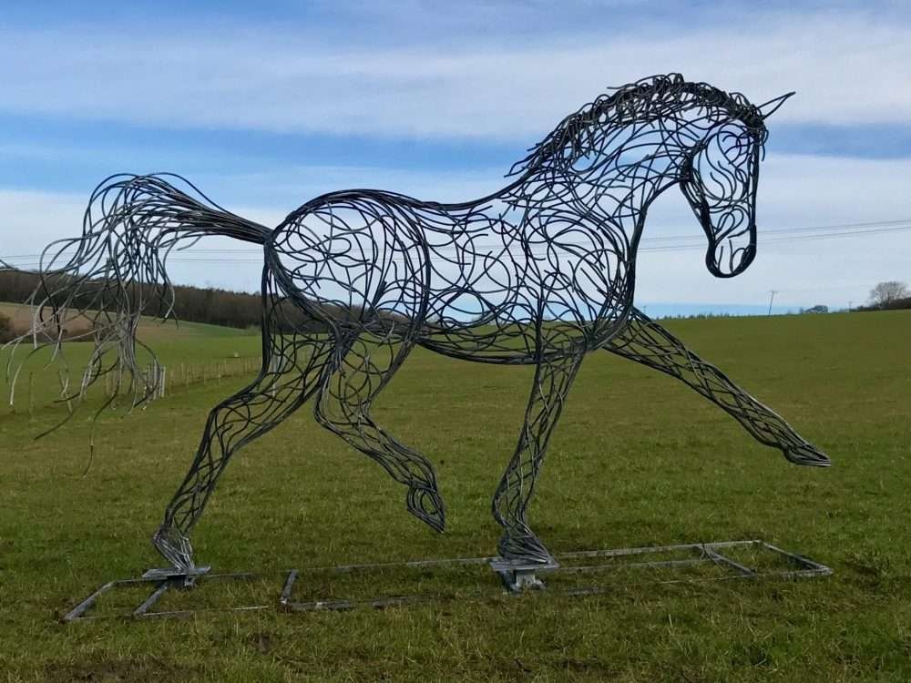 Black Horse Walking Sculpture