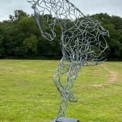 Large Silver Horse Sculpture