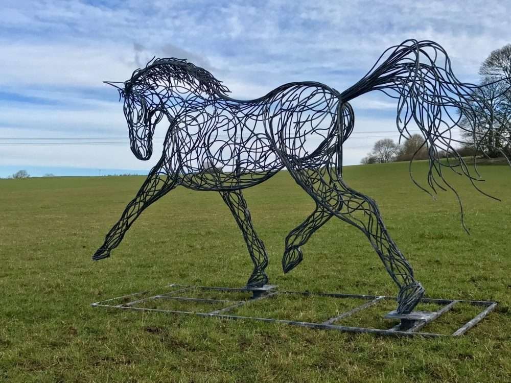 Side Of Black Horse Sculpture