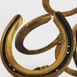 Rustic Gold Horseshoe Wine Bottle Holder