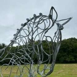 head of half horse sculpture