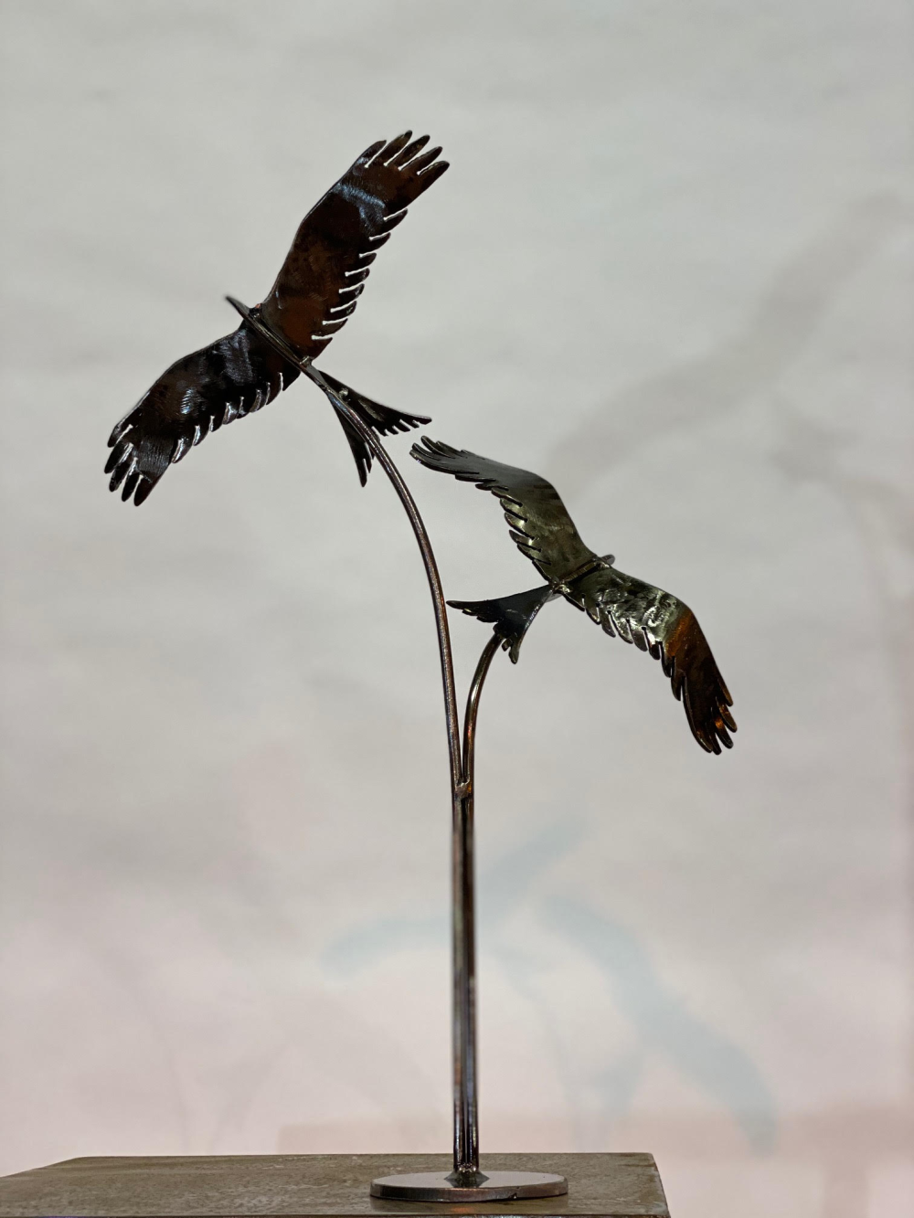 tabletop birds sculpture