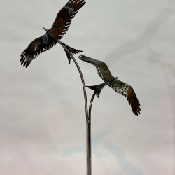 tabletop birds sculpture