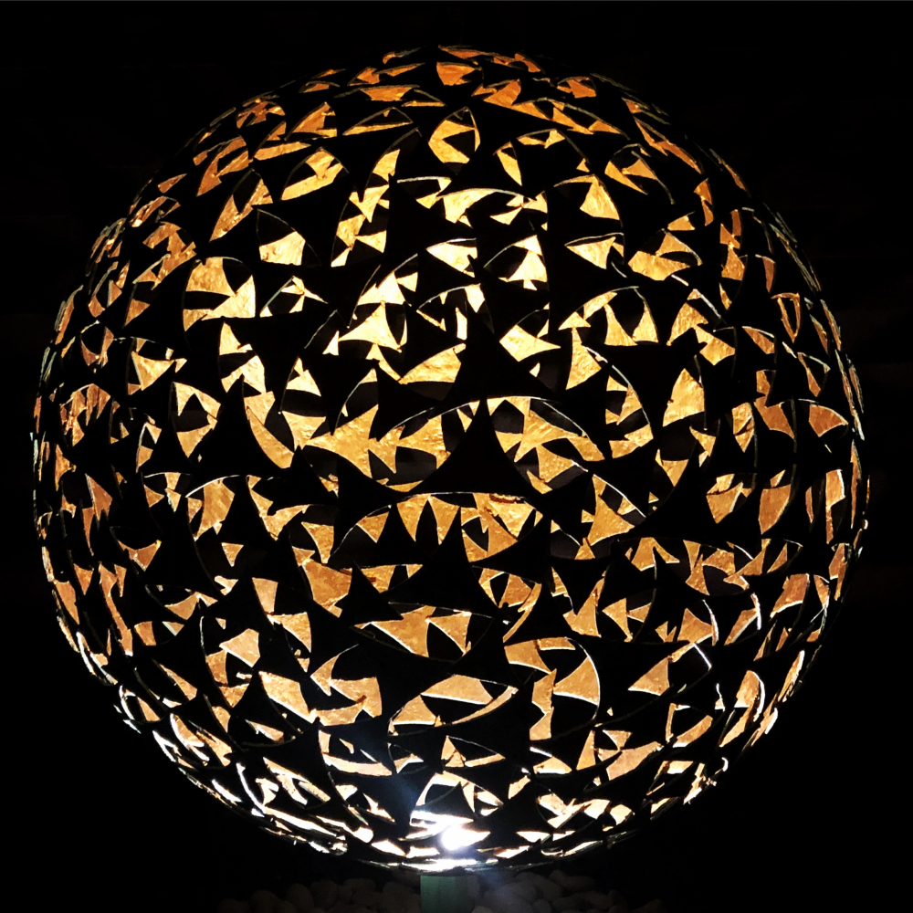 Verdigris & Gold Sphere Sculpture