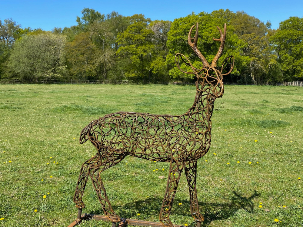 Stag With Antlers Sculpture