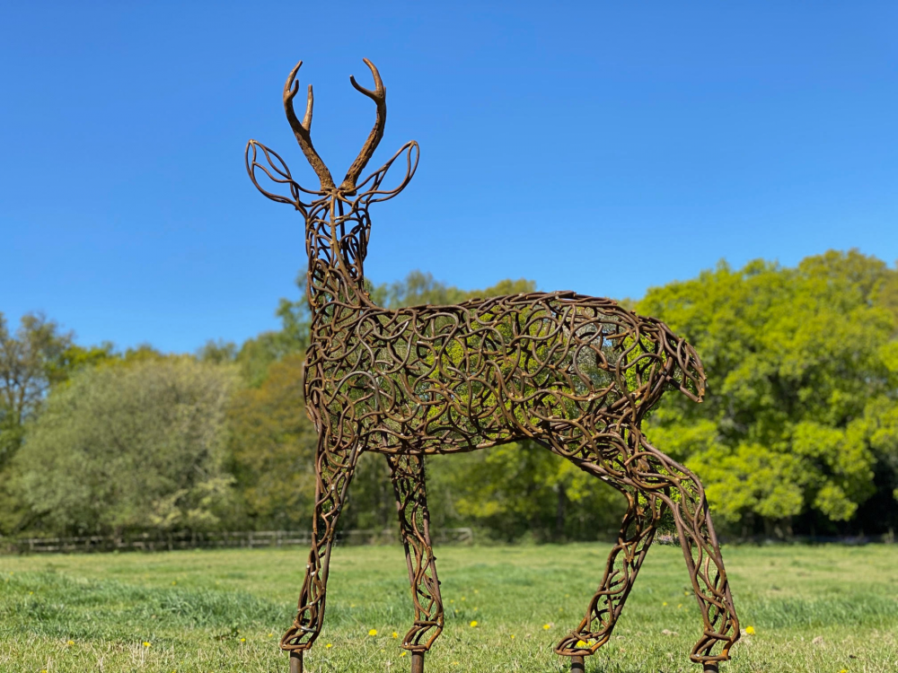 Small Rustic Stag Sculpture