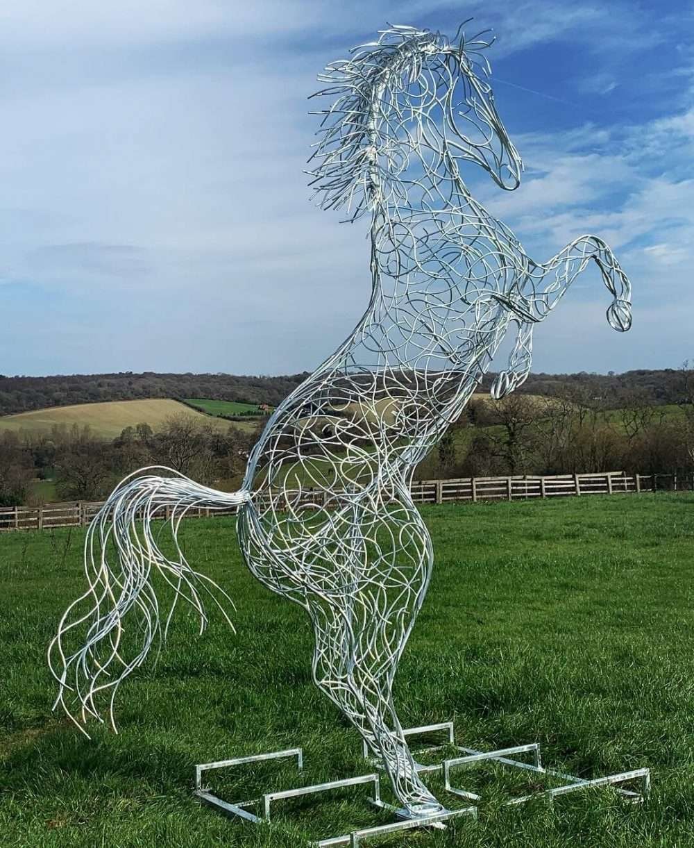 Large Rearing Horse Sculpture