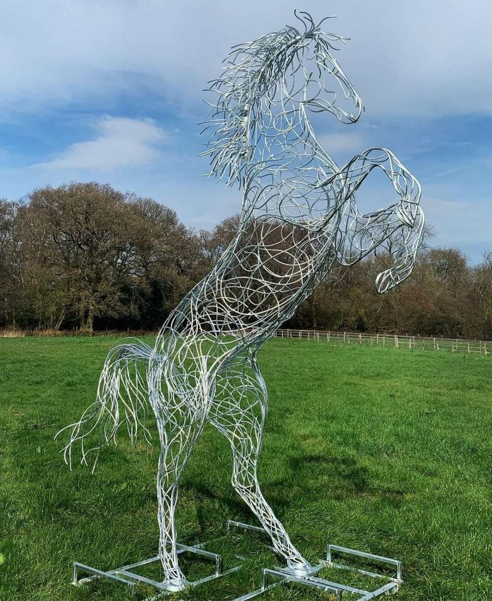 Silver Rearing Horse