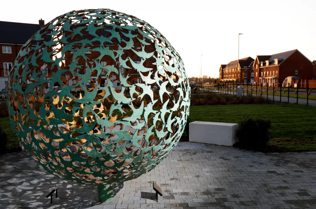 Green Swift Sphere Sculpture