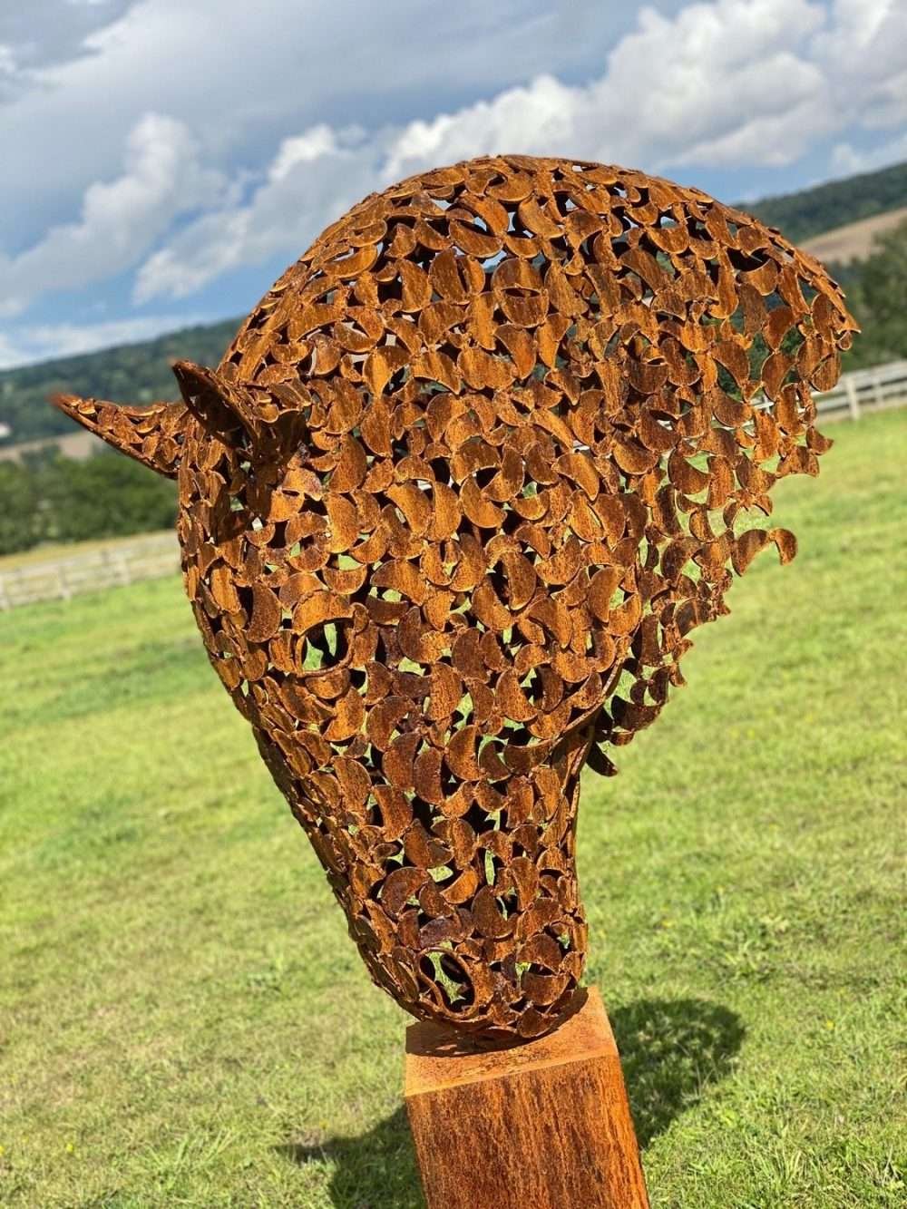 Portrait View Of Rustic Patina Horse Head