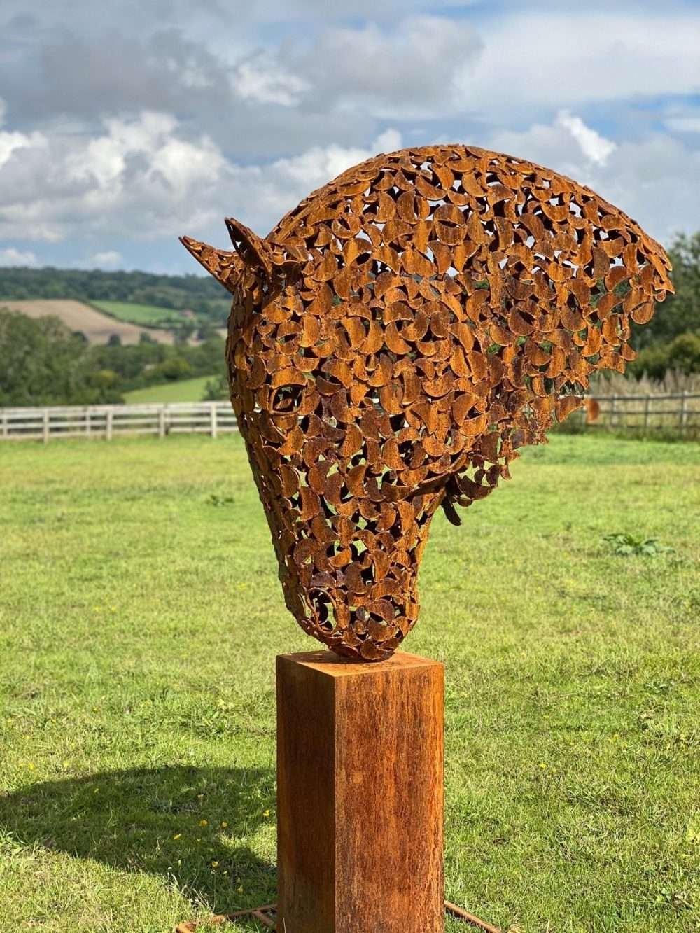Side View of Rustic Patina Horse Head
