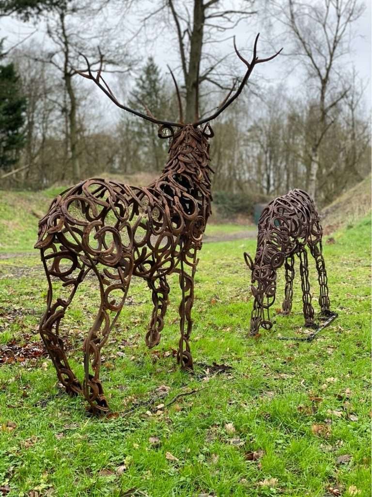 Stag and Doe Sculpture