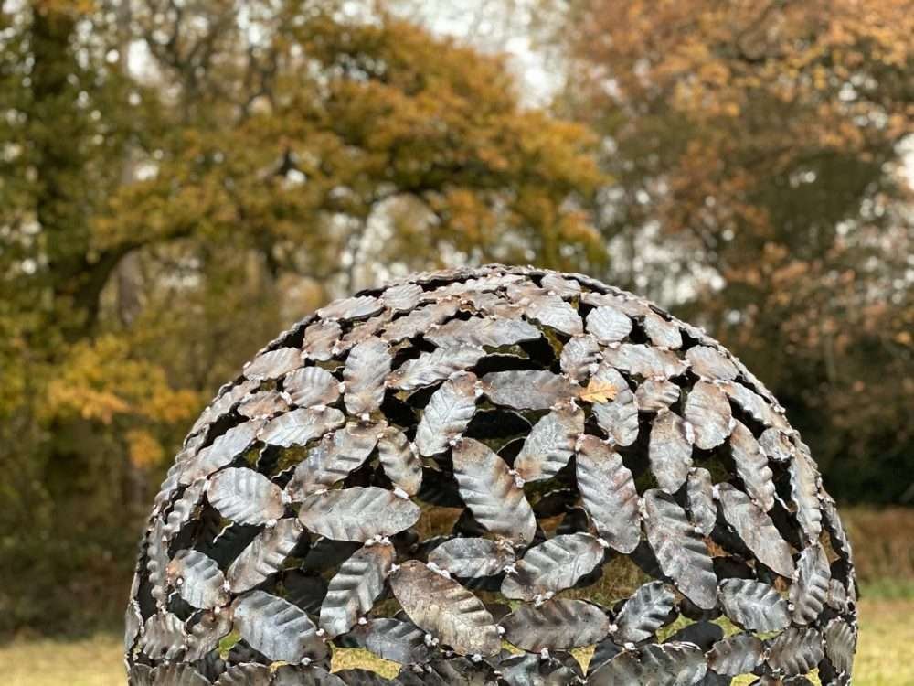 Close Up Of Beech Leaf Sphere Sculpture