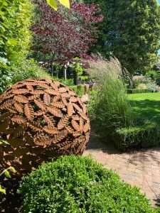 Beech Leaf Sphere Sculpture in Woodland