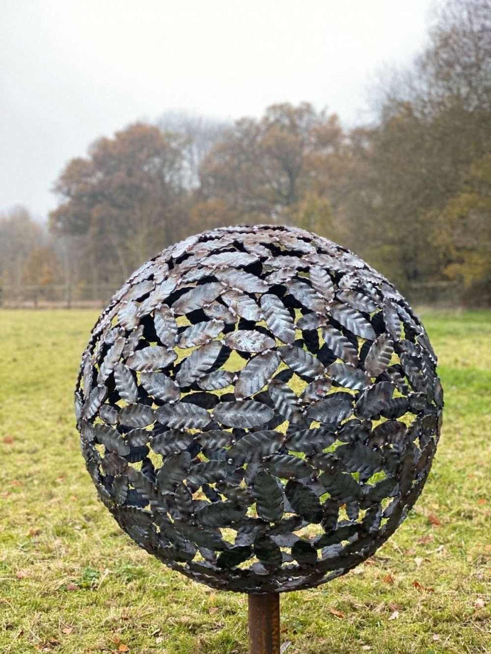 Beech Leaf Sphere Sculpture