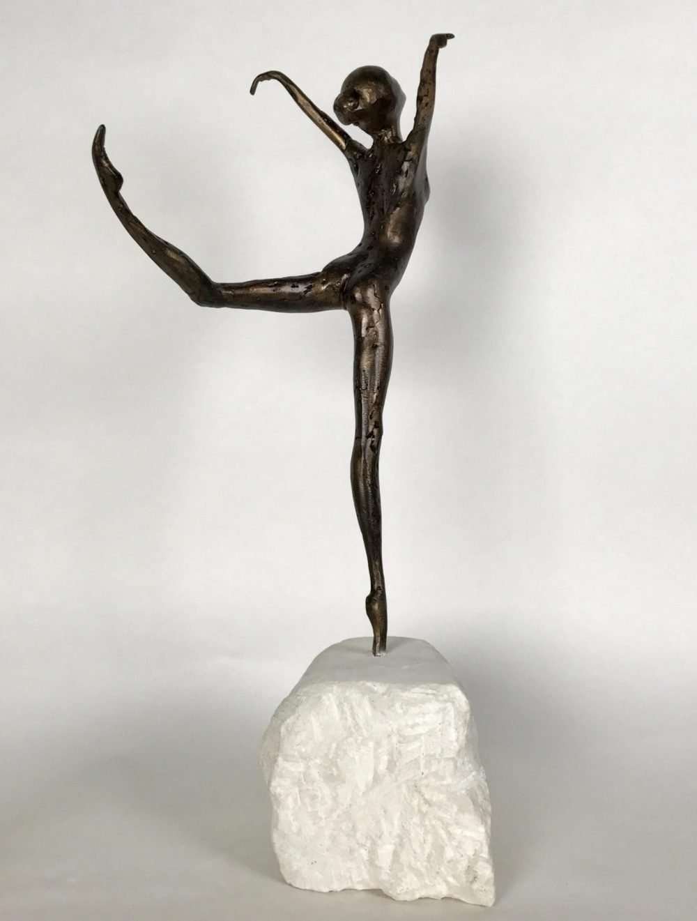 Bronze Coryphee Sculpture against white background
