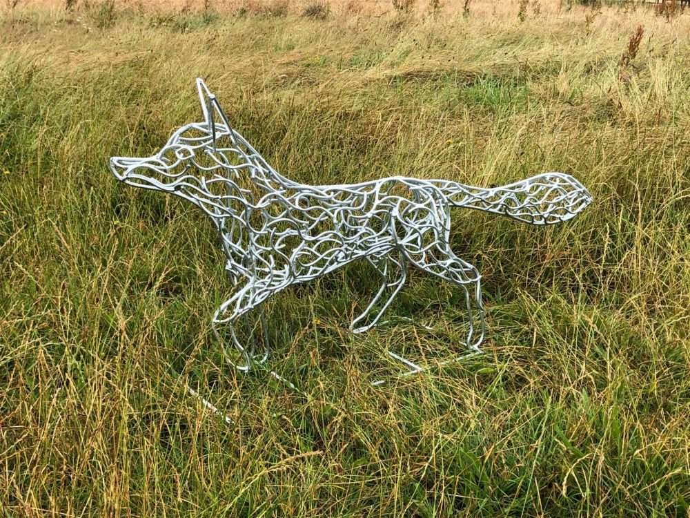Galvanised Fox Sculpture