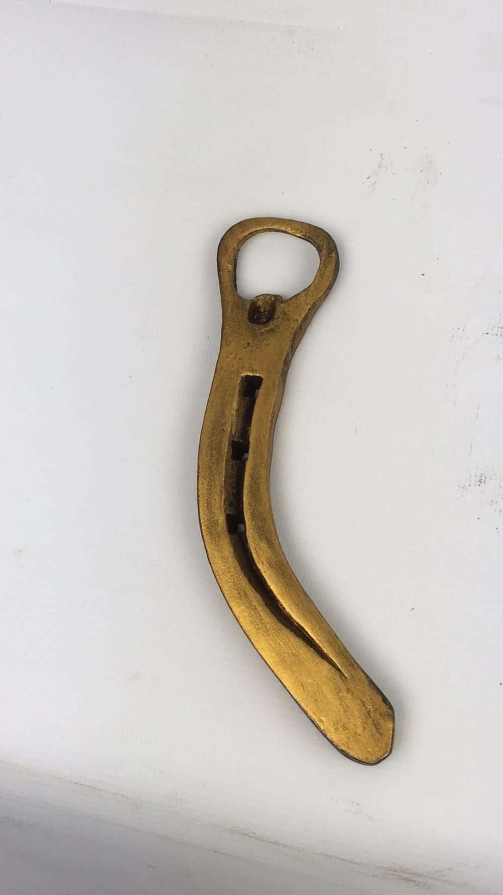 Gold Hand Forged Horseshoe Style Bottle Opener