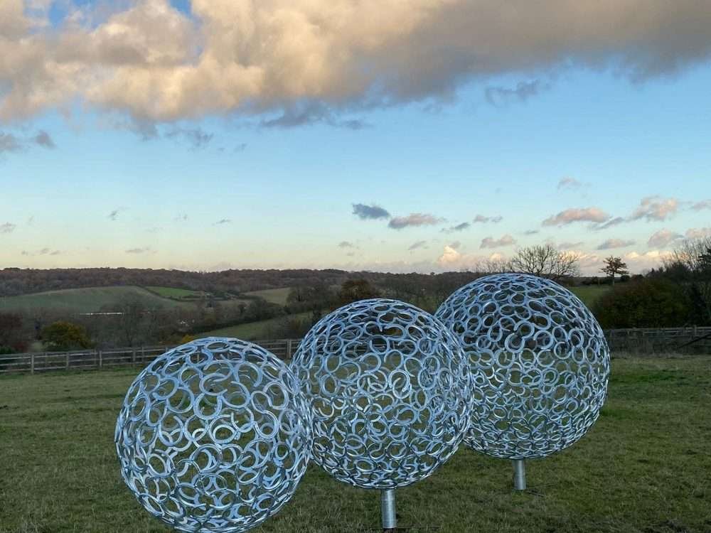 Three Horseshoe Sphere Sculptures