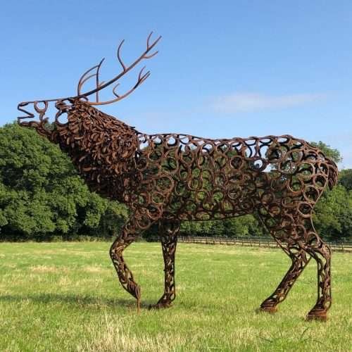 Brass Bellowing Stag