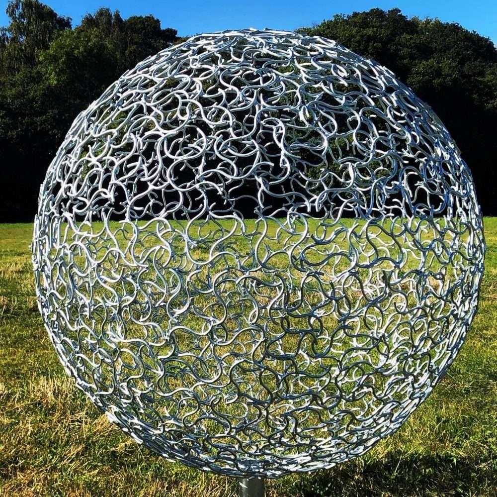 Organic Galvanised Sphere Sculpture Design