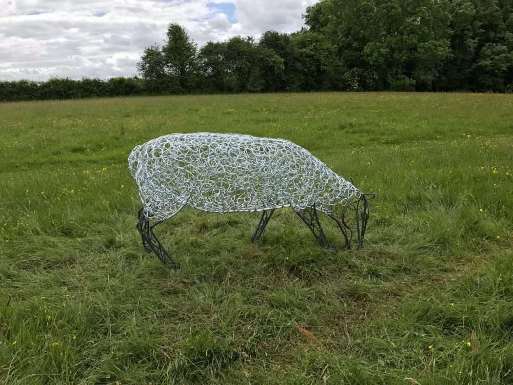 Silver Sheep Sculpture