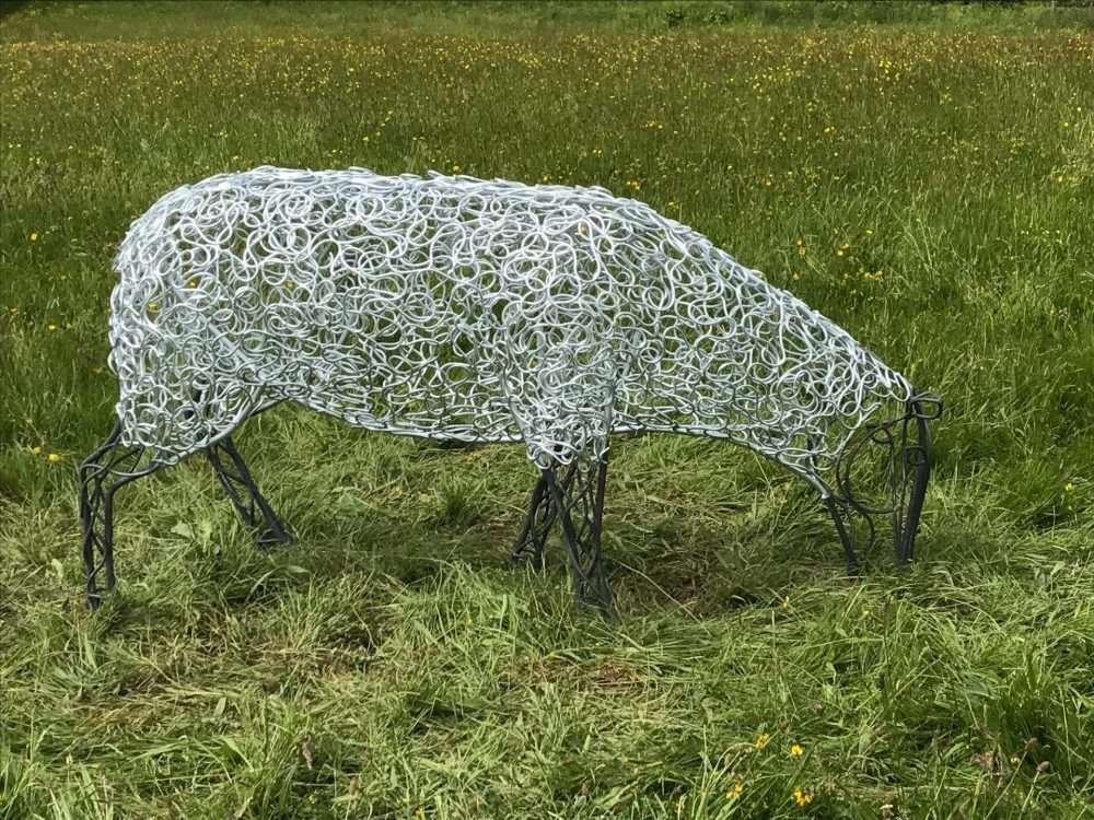 One Of Three Sheep Sculpture