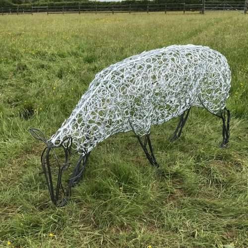 Large Silver Sheep Sculpture