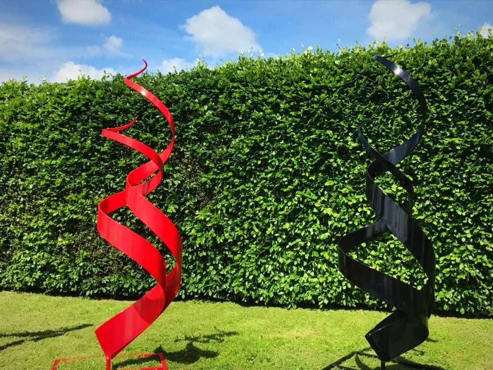 red And Black Spiral Abstract Sculptures
