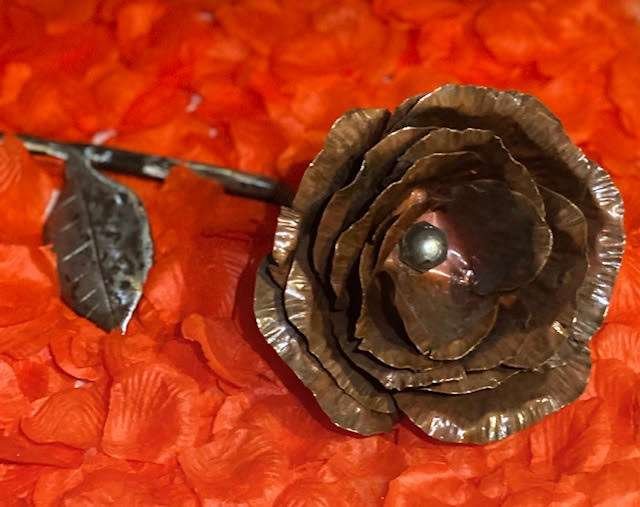Inside A Handmade Copper Rose