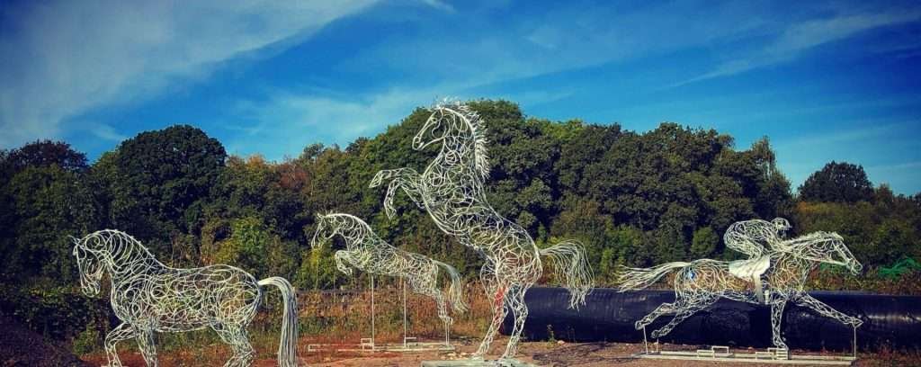 A range of horse sculptures