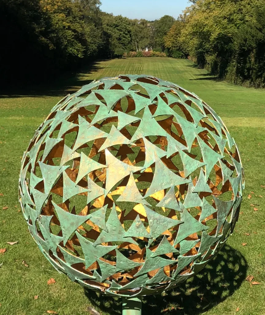 Gold & Green Sphere Sculpture