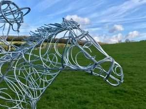 Horse and Jokey Sculpture Horse's Head