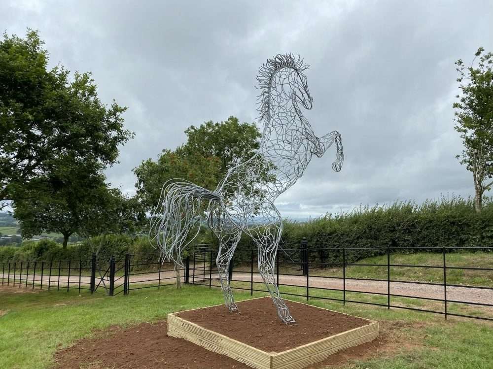 Large Silver Standing Horse
