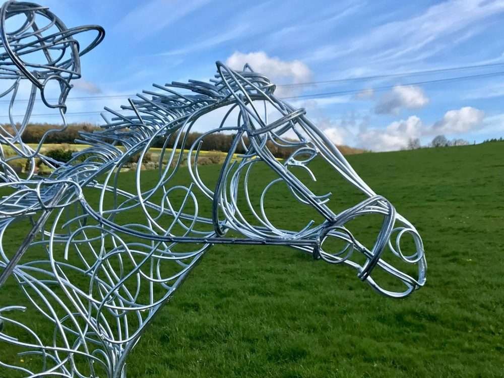 Horse and Jokey Sculpture Horse's Eye View