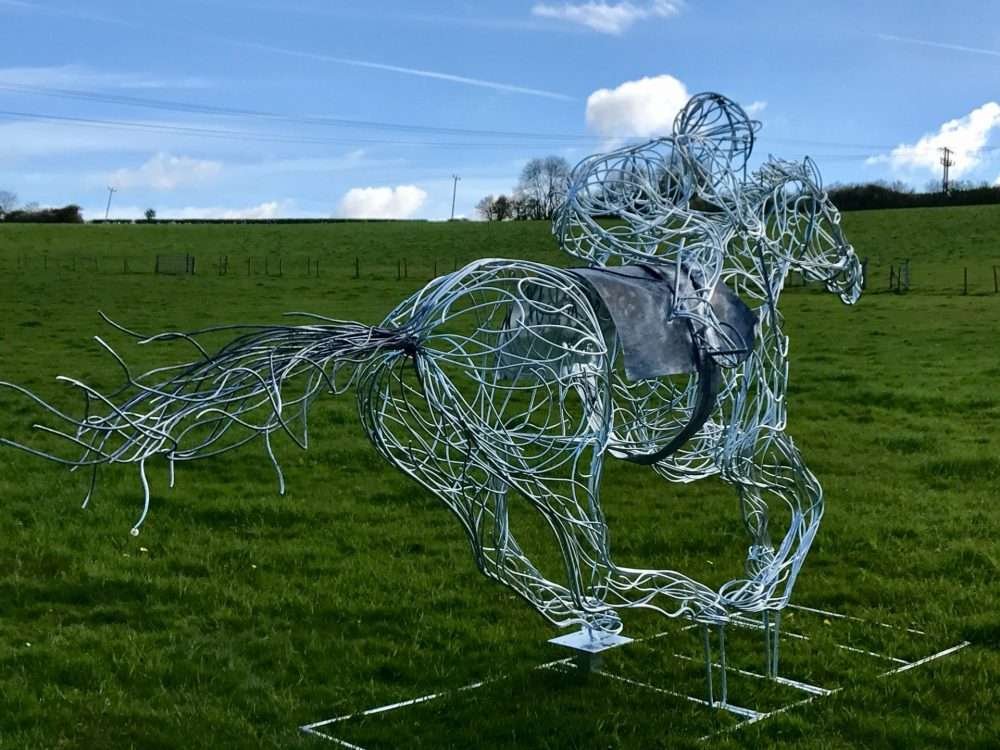 Tail Horse and Jokey Sculpture