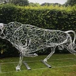 Silver Bull Sculpture