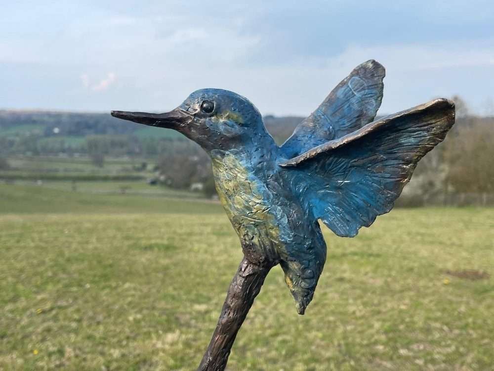 Blue and Gold Kingfisher Sculpture