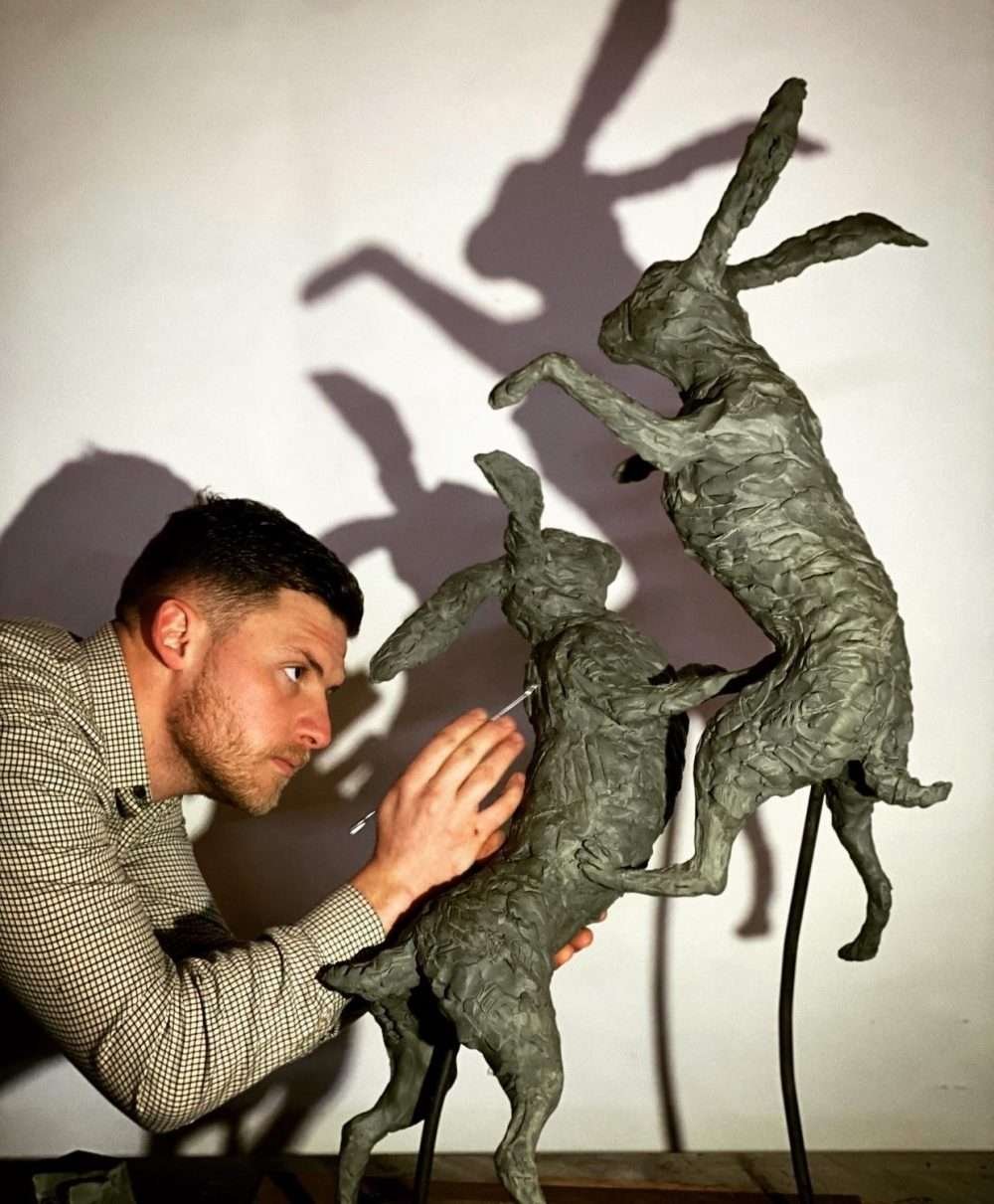 Boxing Hares 2020 being created