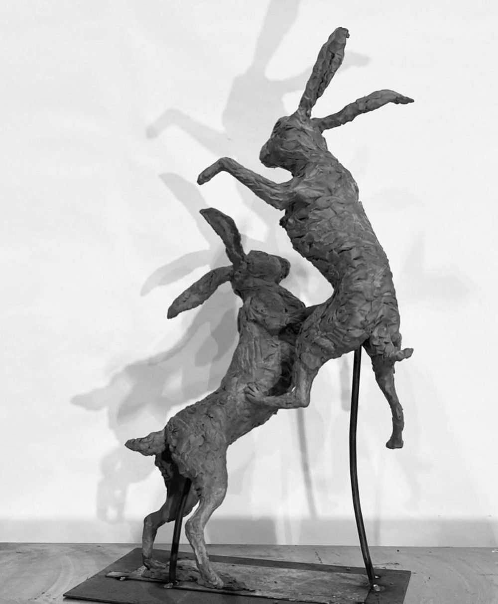 Boxing Hares 2020 back view