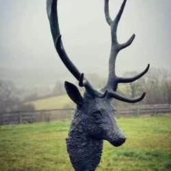 stag head sculpture left side view