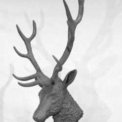 stag head sculpture clay