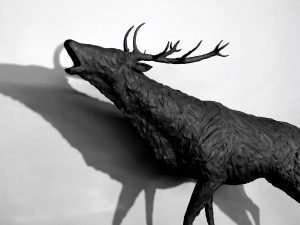 Stag Sculpture head close up
