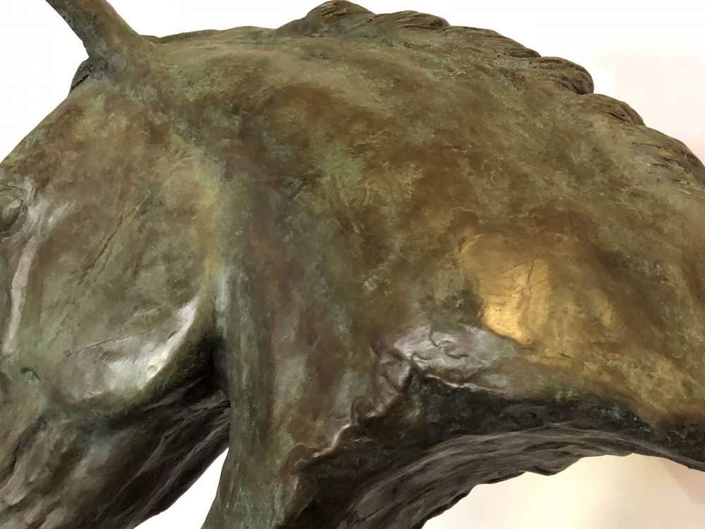 close up of Horse head sculpture