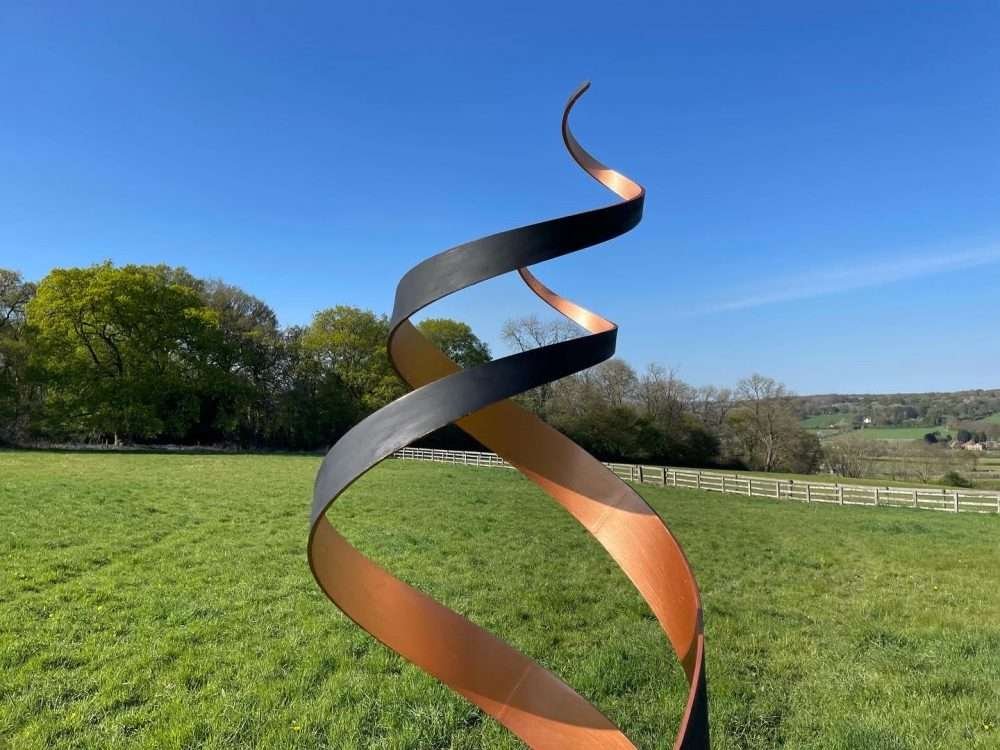 Black & Copper Spiral Sculpture 1.8m