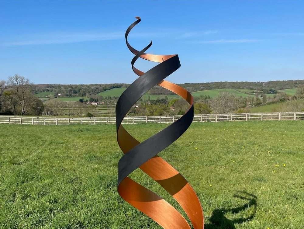 Black & Copper Spiral Sculpture 1.8m